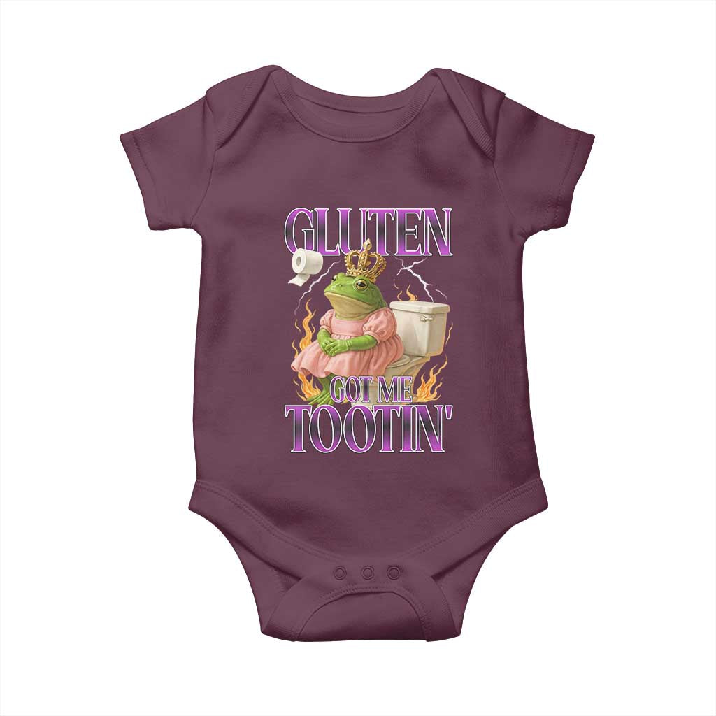 Funny Gluten Free Frog Princess Toilet Meme Baby Onesie Gluten Got Me Tootin