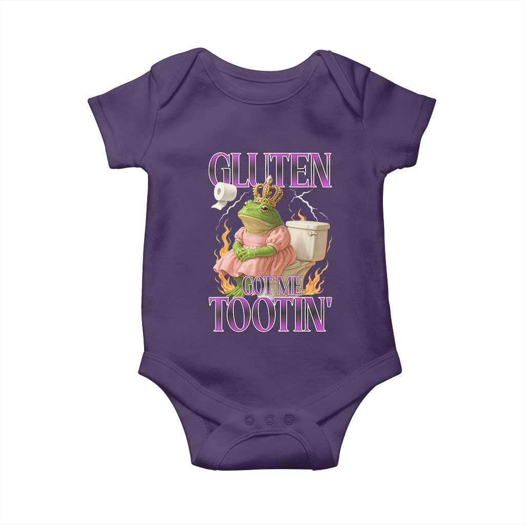 Funny Gluten Free Frog Princess Toilet Meme Baby Onesie Gluten Got Me Tootin