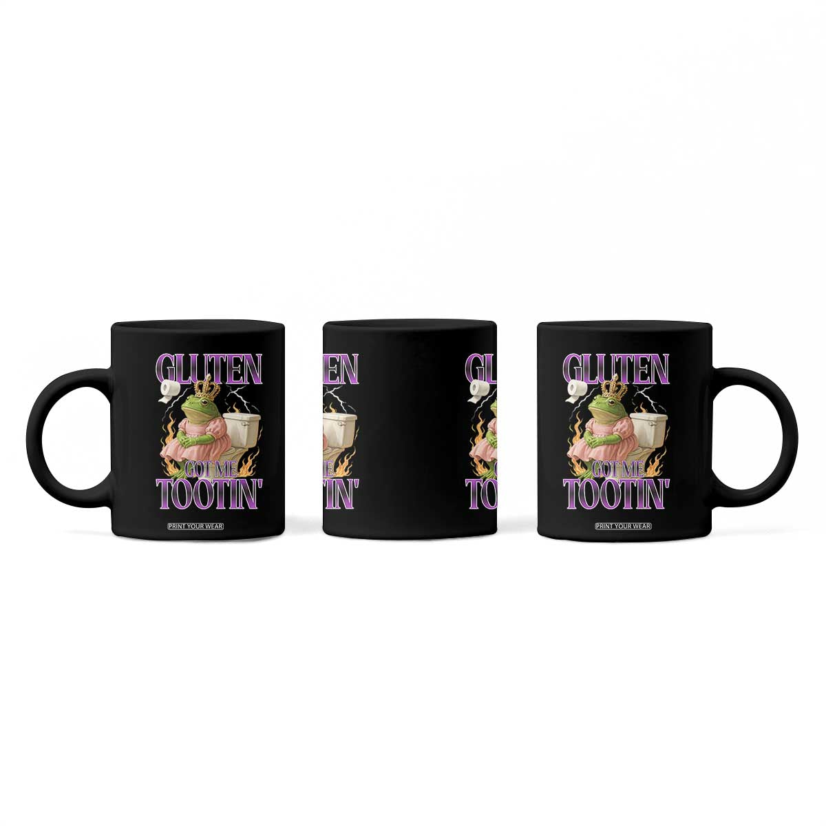 Funny Gluten Free Frog Princess Toilet Meme Coffee Mug Gluten Got Me Tootin