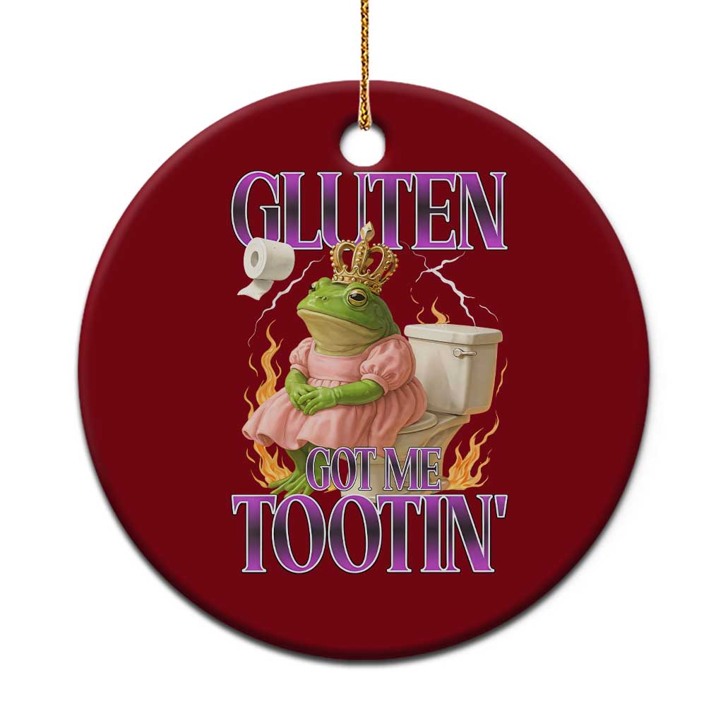 Funny Gluten Free Frog Princess Toilet Meme Ceramic Ornament Gluten Got Me Tootin TS02 1pc Red Print Your Wear
