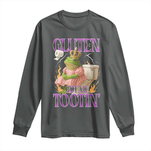 Funny Gluten Free Frog Princess Toilet Meme Long Sleeve Shirt Gluten Got Me Tootin