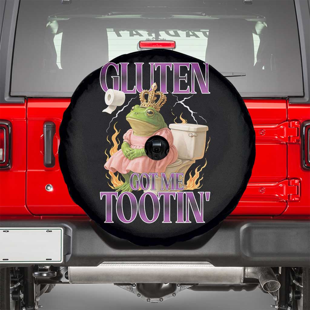 Funny Gluten Free Frog Princess Toilet Meme Spare Tire Cover Gluten Got Me Tootin