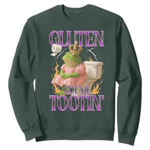 Funny Gluten Free Frog Princess Toilet Meme Sweatshirt Gluten Got Me Tootin