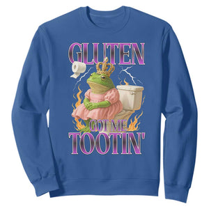 Funny Gluten Free Frog Princess Toilet Meme Sweatshirt Gluten Got Me Tootin