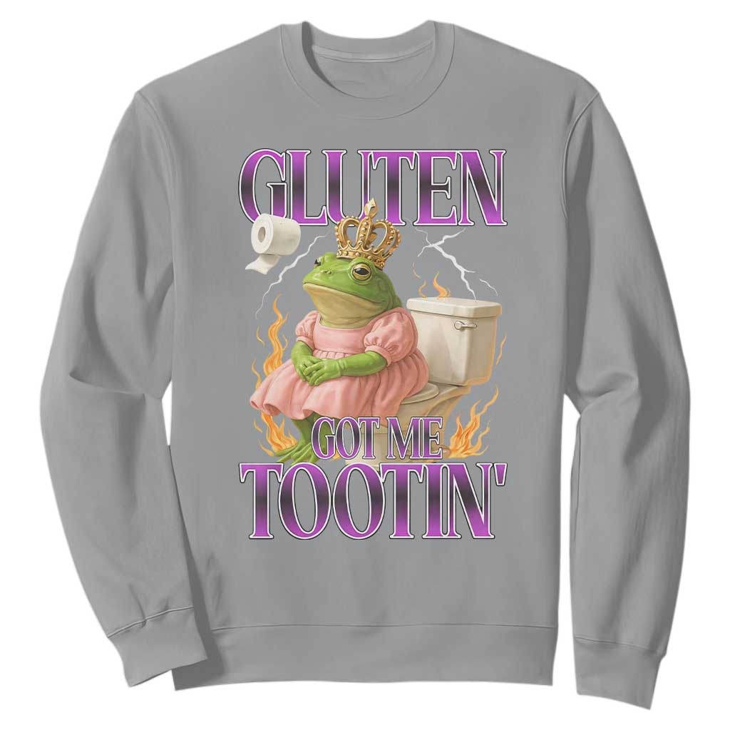 Funny Gluten Free Frog Princess Toilet Meme Sweatshirt Gluten Got Me Tootin