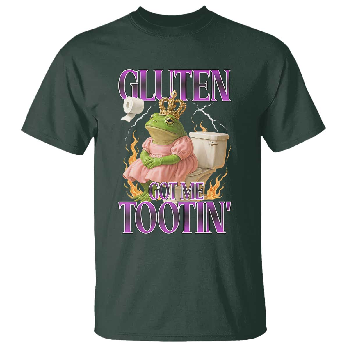 Funny Gluten Free Frog Princess Toilet Meme T Shirt Gluten Got Me Tootin