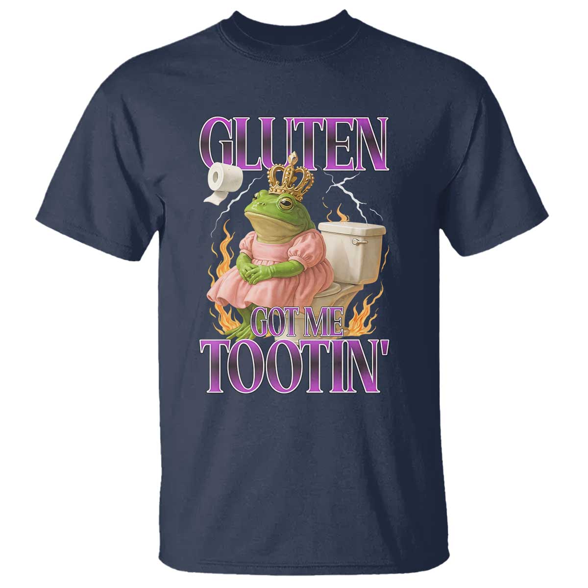 Funny Gluten Free Frog Princess Toilet Meme T Shirt Gluten Got Me Tootin
