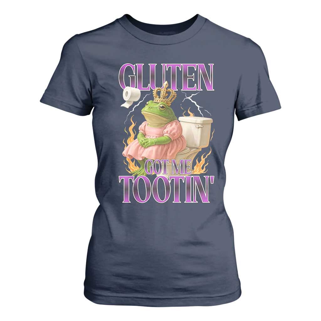 Funny Gluten Free Frog Princess Toilet Meme T Shirt For Women Gluten Got Me Tootin
