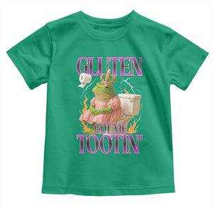 Funny Gluten Free Frog Princess Toilet Meme Toddler T Shirt Gluten Got Me Tootin