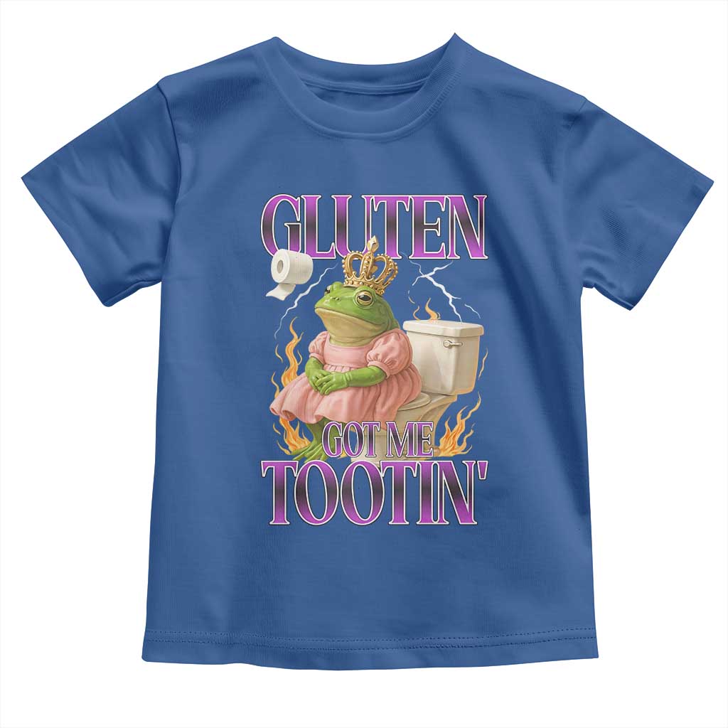 Funny Gluten Free Frog Princess Toilet Meme Toddler T Shirt Gluten Got Me Tootin