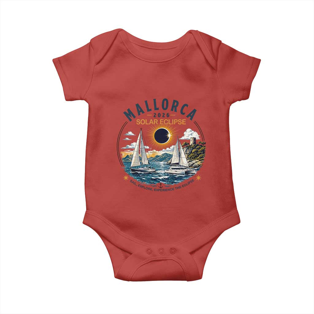 Mallorca Spain 2026 Total Solar Eclipse Baby Onesie Sailing Cruise Totality Sail Explore Experience Travel Souvenir
