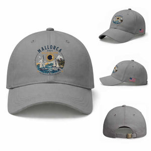 Mallorca Spain 2026 Total Solar Eclipse Baseball Cap Sailing Cruise Totality Sail Explore Experience Travel Souvenir