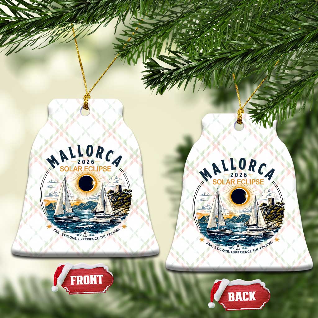 Mallorca Spain 2026 Total Solar Eclipse Ceramic Ornament Sailing Cruise Totality Sail Explore Experience Travel Souvenir