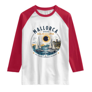 Mallorca Spain 2026 Total Solar Eclipse Raglan Shirt Sailing Cruise Totality Sail Explore Experience Travel Souvenir