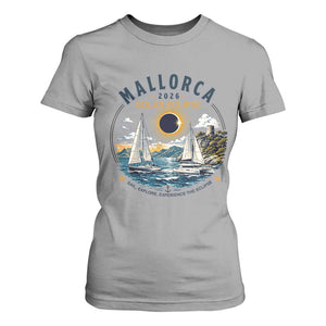Mallorca Spain 2026 Total Solar Eclipse T Shirt For Women Sailing Cruise Totality Sail Explore Experience Travel Souvenir