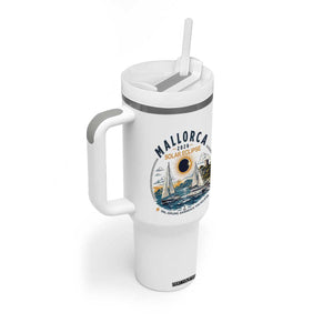 Mallorca Spain 2026 Total Solar Eclipse Tumbler With Handle Sailing Cruise Totality Sail Explore Experience Travel Souvenir