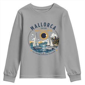 Mallorca Spain 2026 Total Solar Eclipse Youth Sweatshirt Sailing Cruise Totality Sail Explore Experience Travel Souvenir