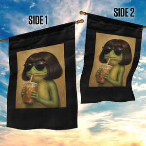 Funny Frog Bob Haircut Renaissance Painting Meme Garden Flag