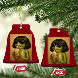 Funny Frog Bob Haircut Renaissance Painting Meme Ceramic Ornament