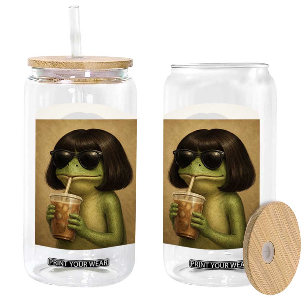 Funny Frog Bob Haircut Renaissance Painting Meme Glass Can