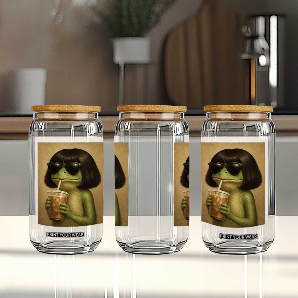Funny Frog Bob Haircut Renaissance Painting Meme Glass Can