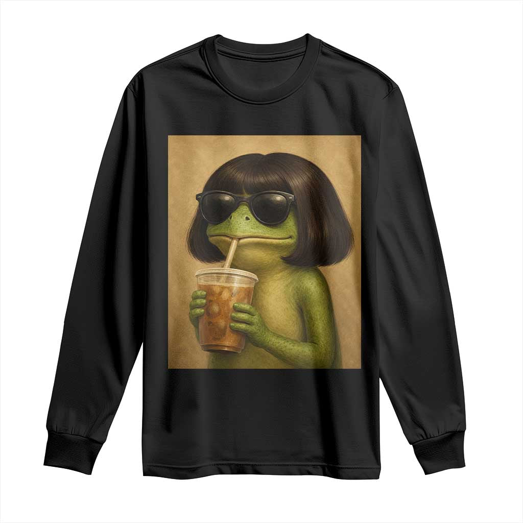 Funny Frog Bob Haircut Renaissance Painting Meme Long Sleeve Shirt