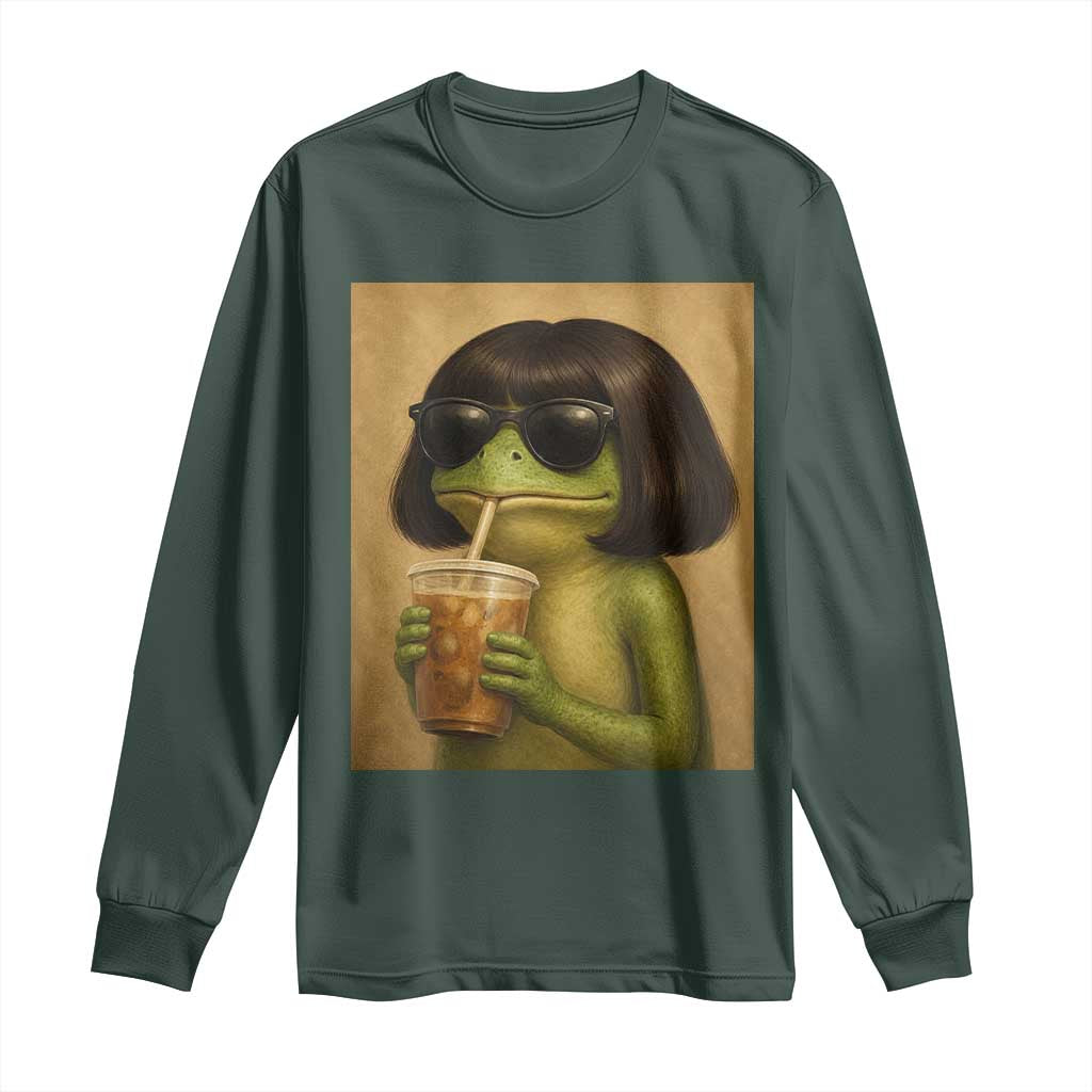 Funny Frog Bob Haircut Renaissance Painting Meme Long Sleeve Shirt