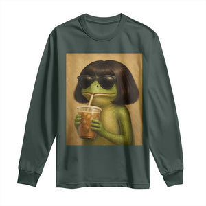Funny Frog Bob Haircut Renaissance Painting Meme Long Sleeve Shirt