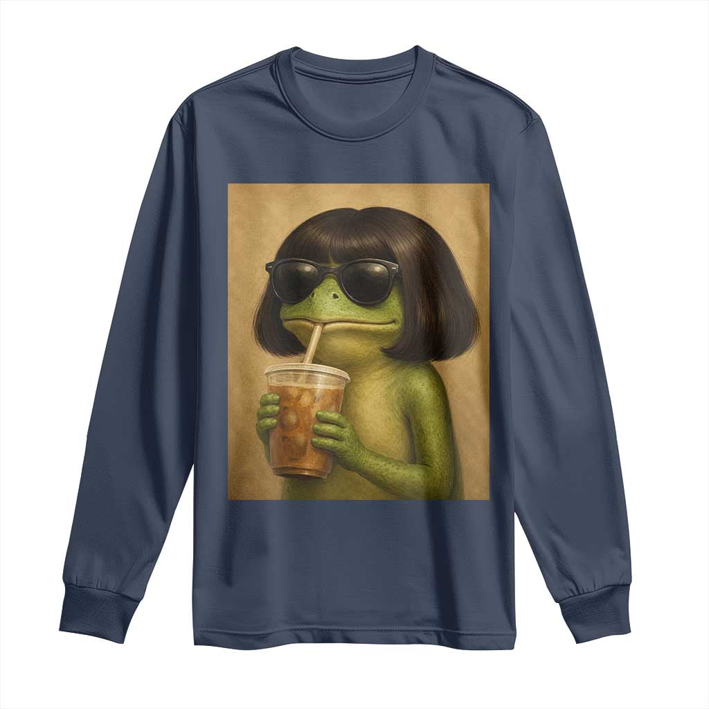 Funny Frog Bob Haircut Renaissance Painting Meme Long Sleeve Shirt
