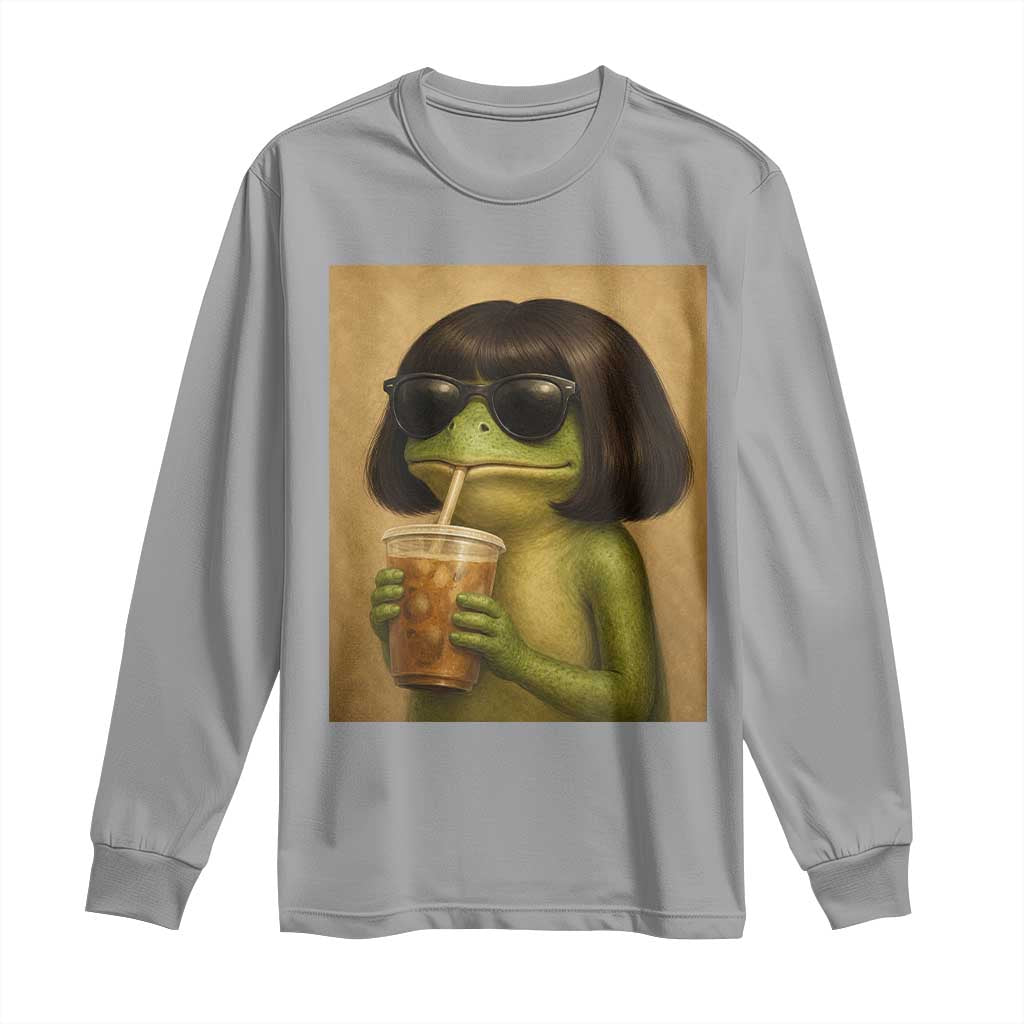Funny Frog Bob Haircut Renaissance Painting Meme Long Sleeve Shirt