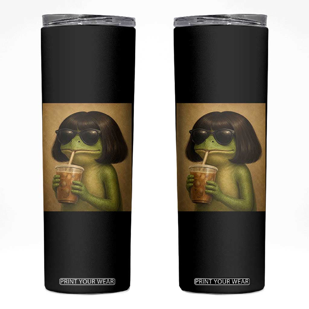 Funny Frog Bob Haircut Renaissance Painting Meme Skinny Tumbler