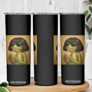 Funny Frog Bob Haircut Renaissance Painting Meme Skinny Tumbler