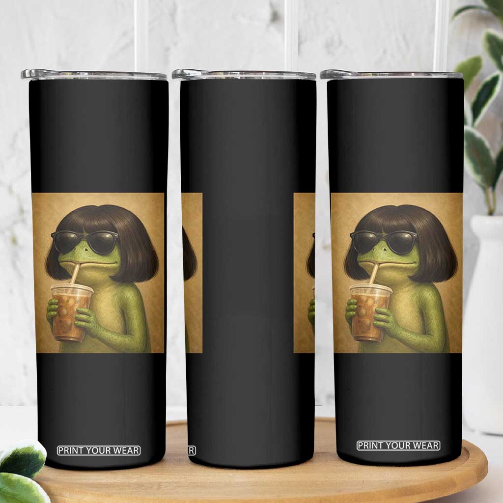Funny Frog Bob Haircut Renaissance Painting Meme Skinny Tumbler