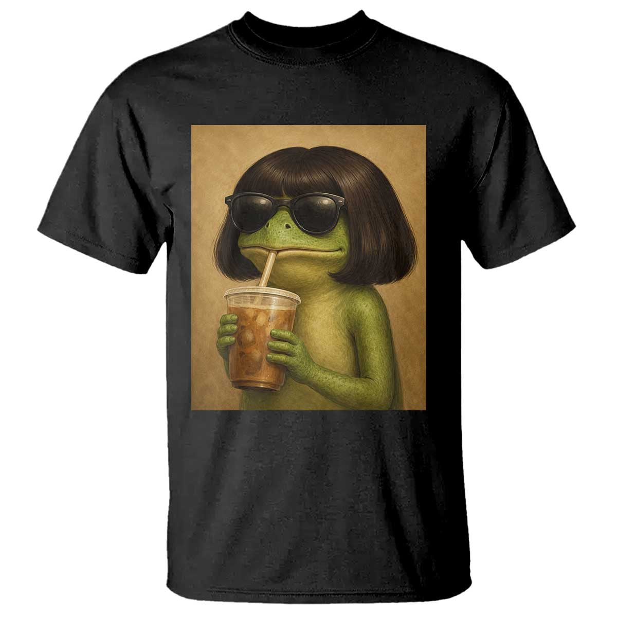 Funny Frog Bob Haircut Renaissance Painting Meme T Shirt TS02 Black Print Your Wear