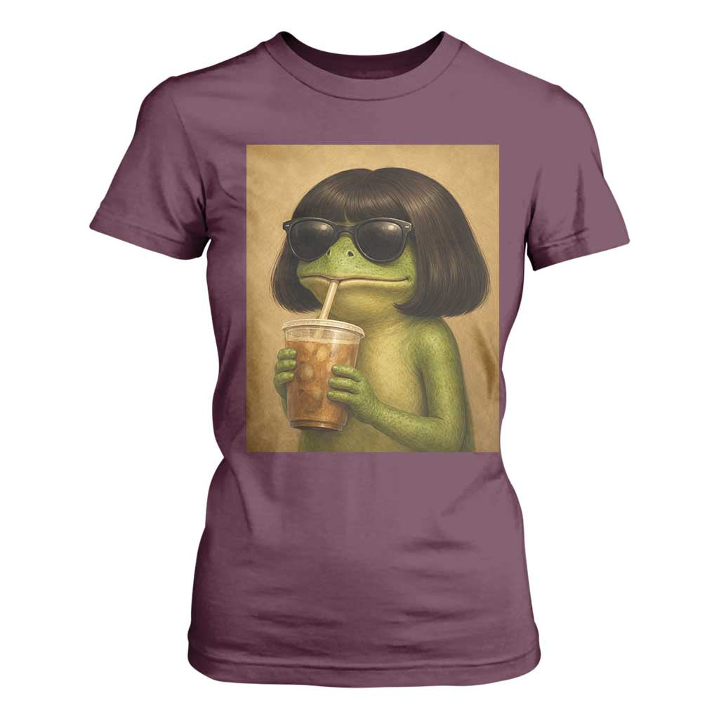 Funny Frog Bob Haircut Renaissance Painting Meme T Shirt For Women