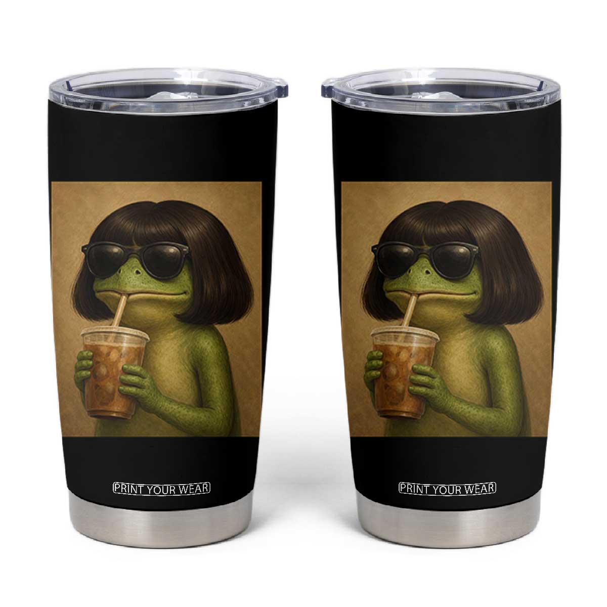 Funny Frog Bob Haircut Renaissance Painting Meme Tumbler Cup