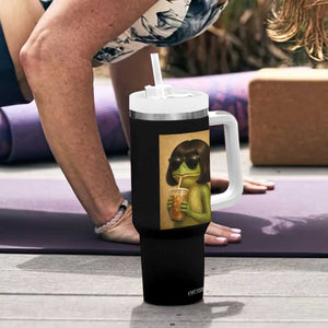 Funny Frog Bob Haircut Renaissance Painting Meme Tumbler With Handle