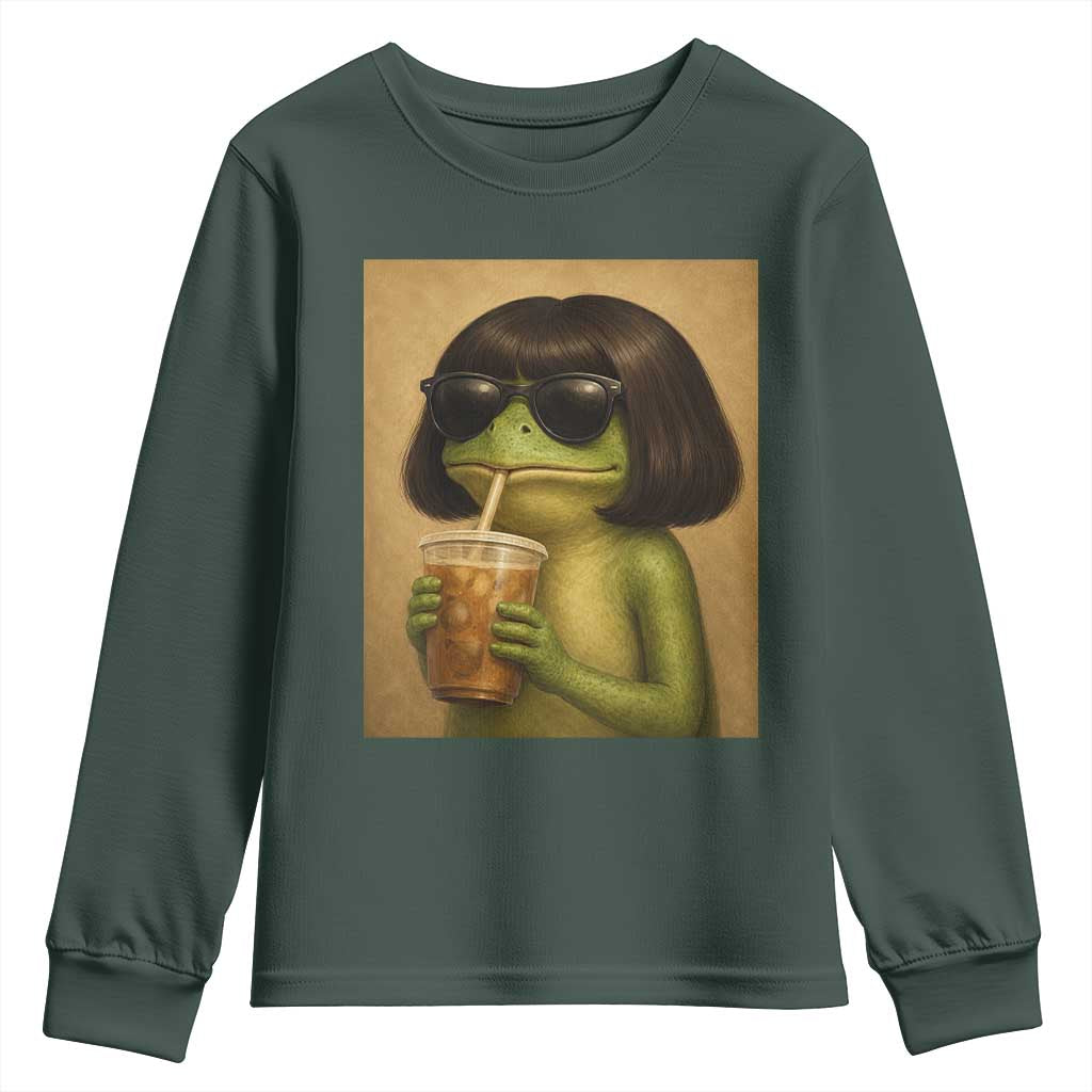 Funny Frog Bob Haircut Renaissance Painting Meme Youth Sweatshirt