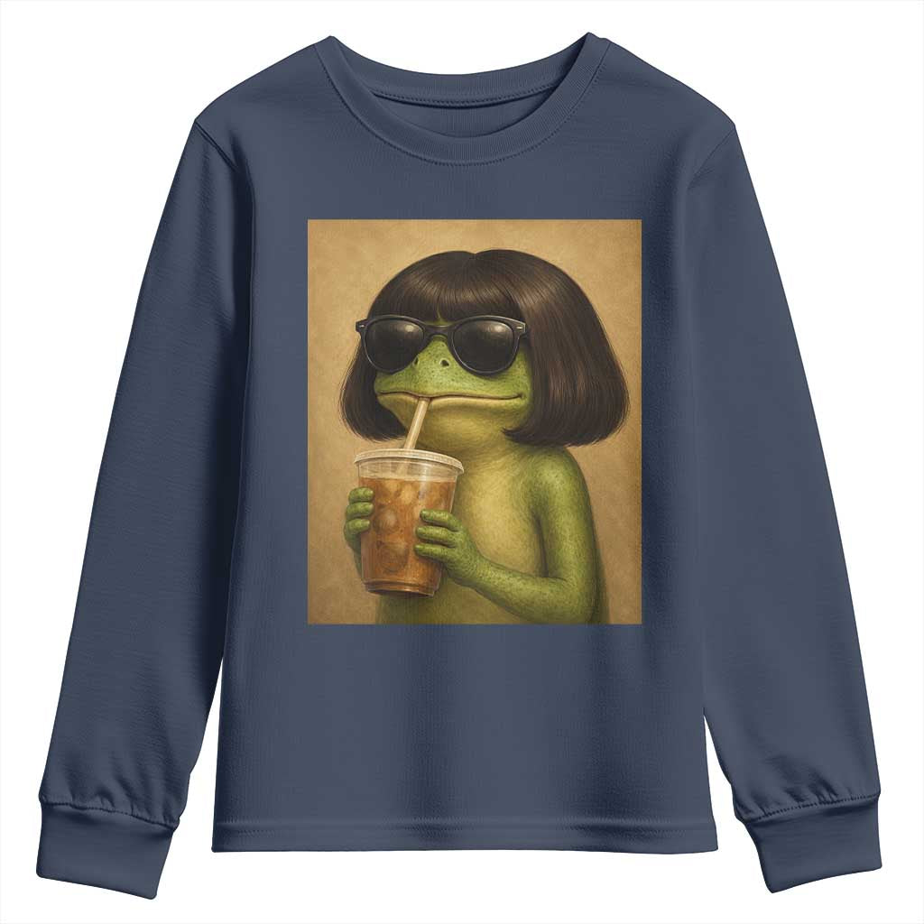 Funny Frog Bob Haircut Renaissance Painting Meme Youth Sweatshirt