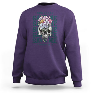 Retro Western Skull Sweatshirt Somebody Save Me From Myself Country Music TS02 Purple Printyourwear