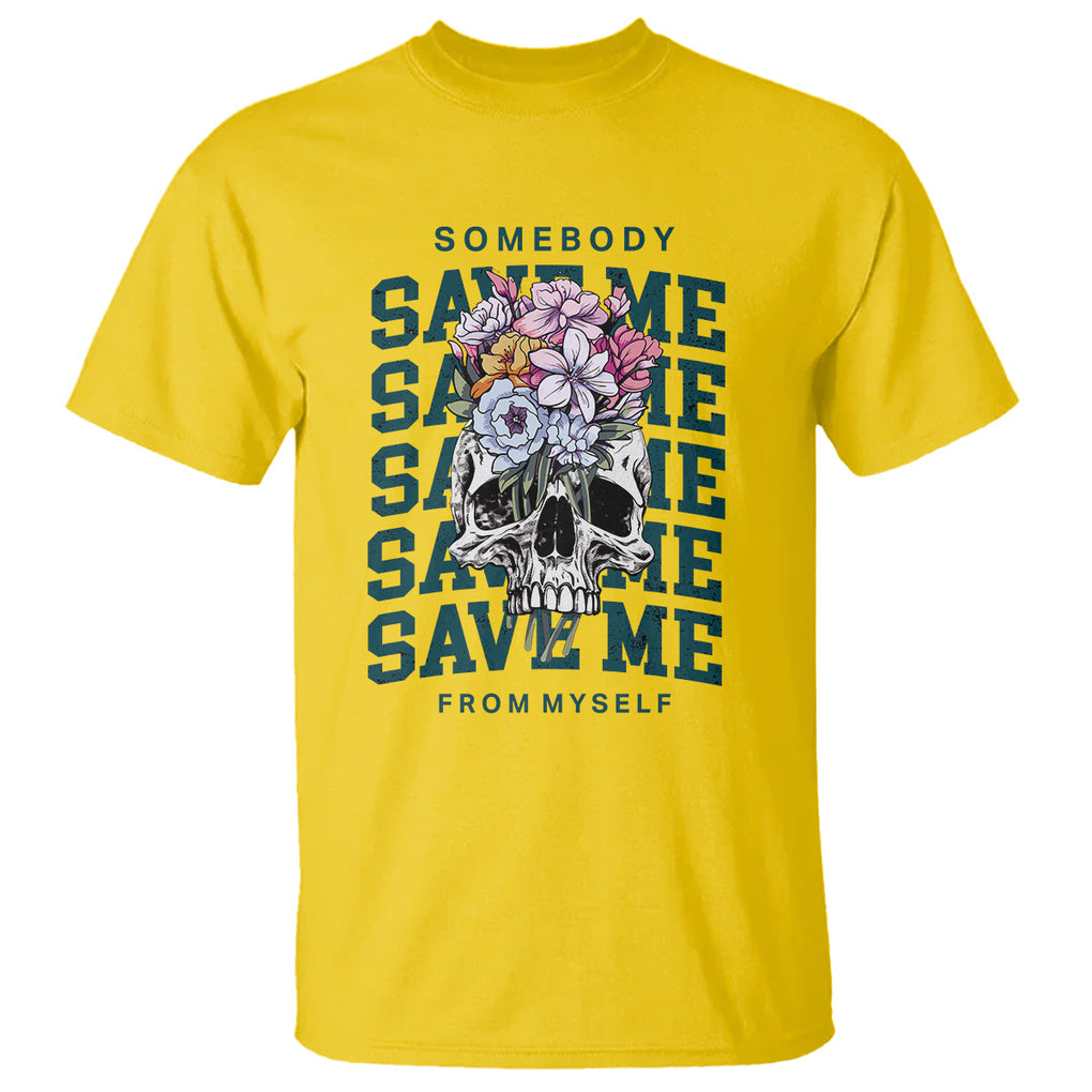 Retro Western Skull T Shirt Somebody Save Me From Myself Country Music TS02 Daisy Printyourwear