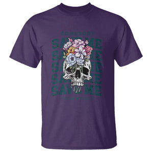 Retro Western Skull T Shirt Somebody Save Me From Myself Country Music TS02 Purple Printyourwear