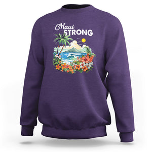 Maui Strong Hawaii Strong Pray For Maui Island Sweatshirt TS02 Purple Printyourwear