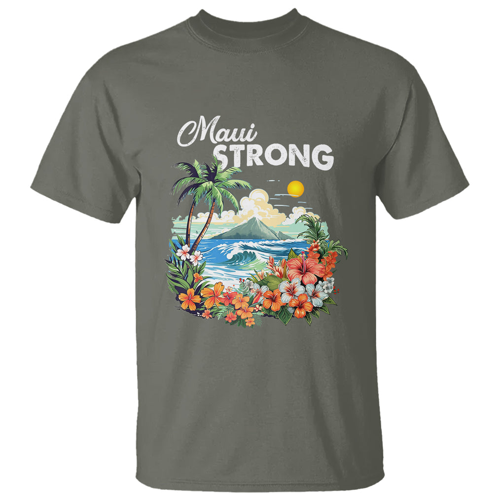 Maui Strong Hawaii Strong Pray For Maui Island T Shirt TS02 Military Green Printyourwear