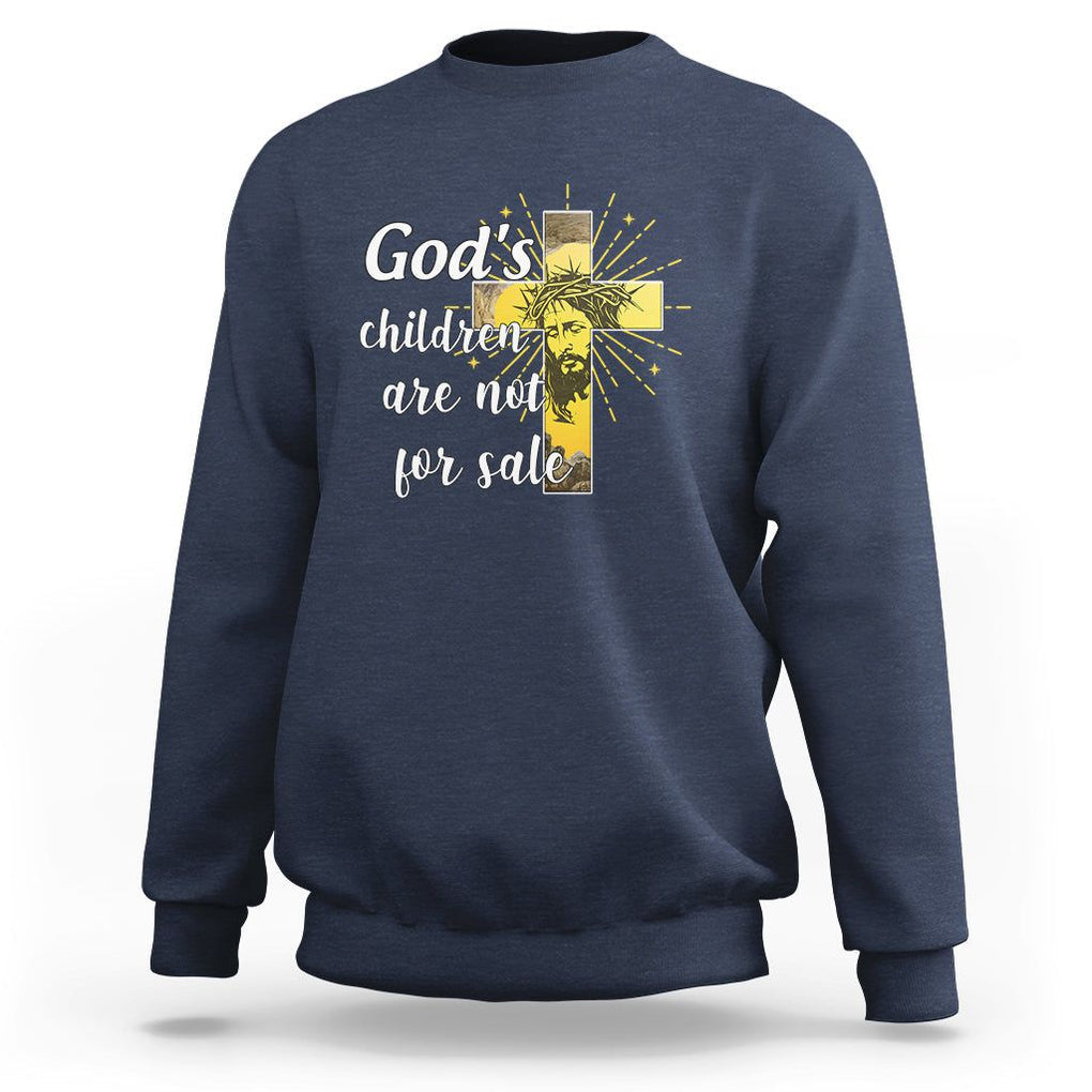 God's Children Sweatshirt Not For Sale End Human Trafficking TS02 Navy Printyourwear
