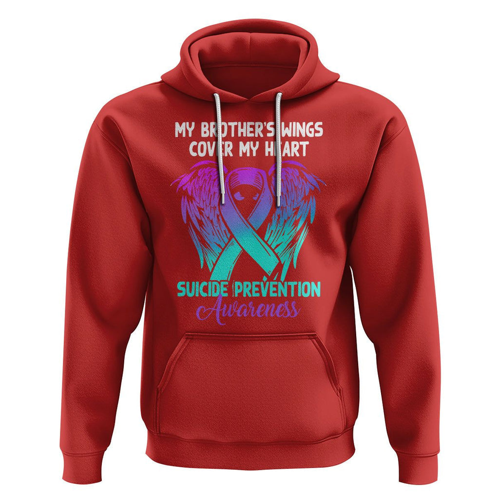 Suicide Prevention Awareness Hoodie Suicide Awareness Support My Brother's Wings Cover My Heart TS02 Red Printyourwear