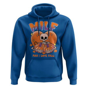 Fall Vibes Hoodie MILF Man I Love Fall Funny Spooky Skeleton Pumpkin Halloween TS02 Royal Blue Print Your Wear