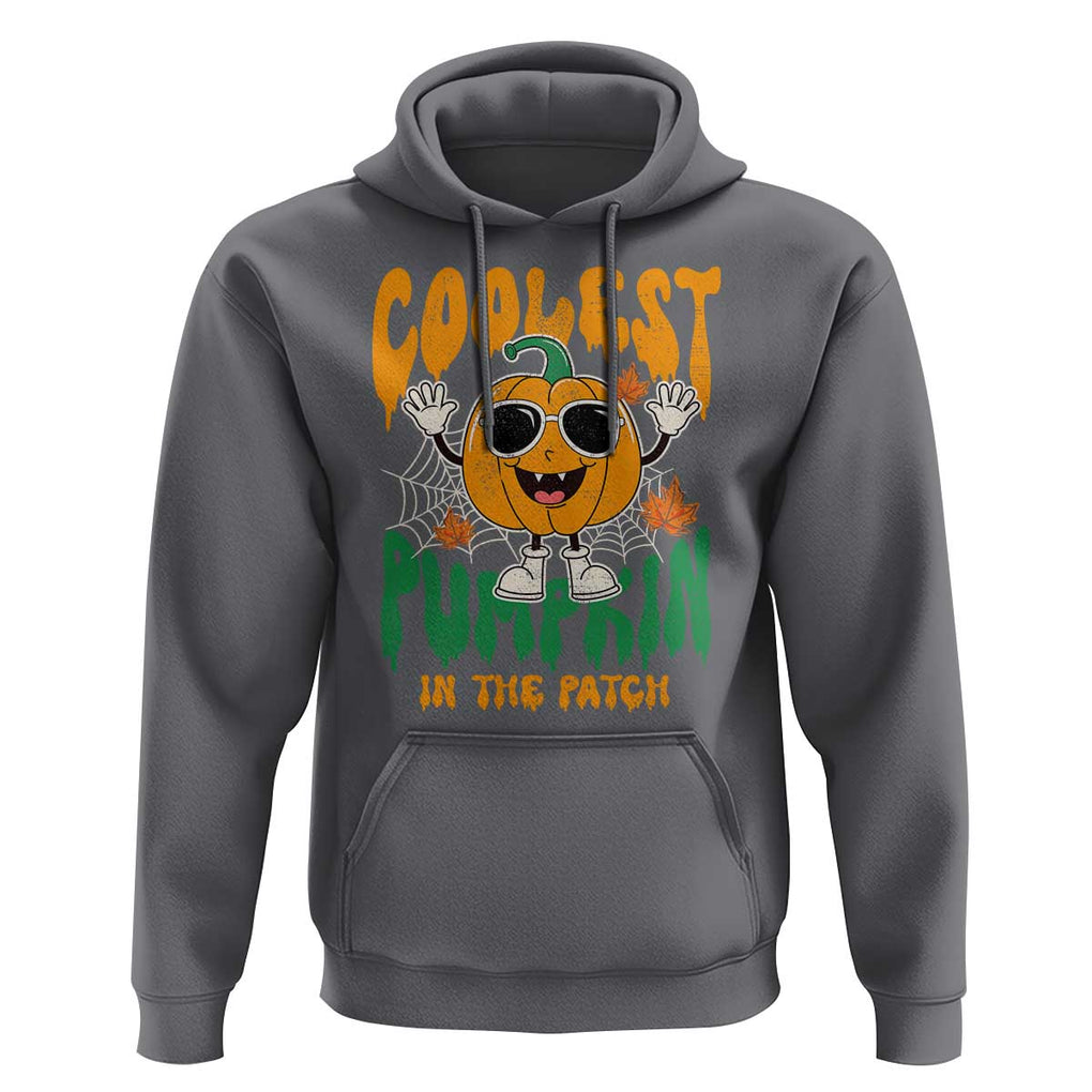 Fall Pumpkin Hoodie Coolest Pumpkin In The Patch Autumn Halloween Spooky Season TS02 Charcoal Print Your Wear
