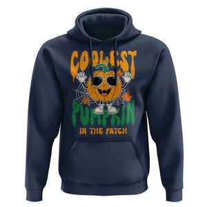 Fall Pumpkin Hoodie Coolest Pumpkin In The Patch Autumn Halloween Spooky Season TS02 Navy Print Your Wear