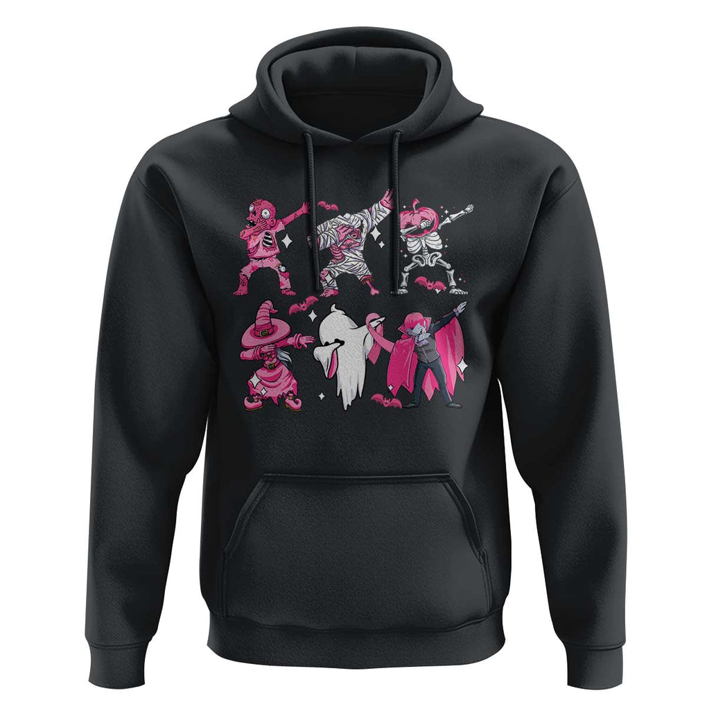 Halloween Breast Cancer Hoodie Dabbing Skeleton Zombie Pink Ribbon TS02 Black Print Your Wear
